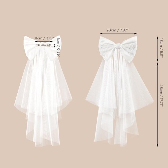 🆕 Women White Clip Bachelorette Party Decorations Pearl Bow Accessories - Picture 6 of 7